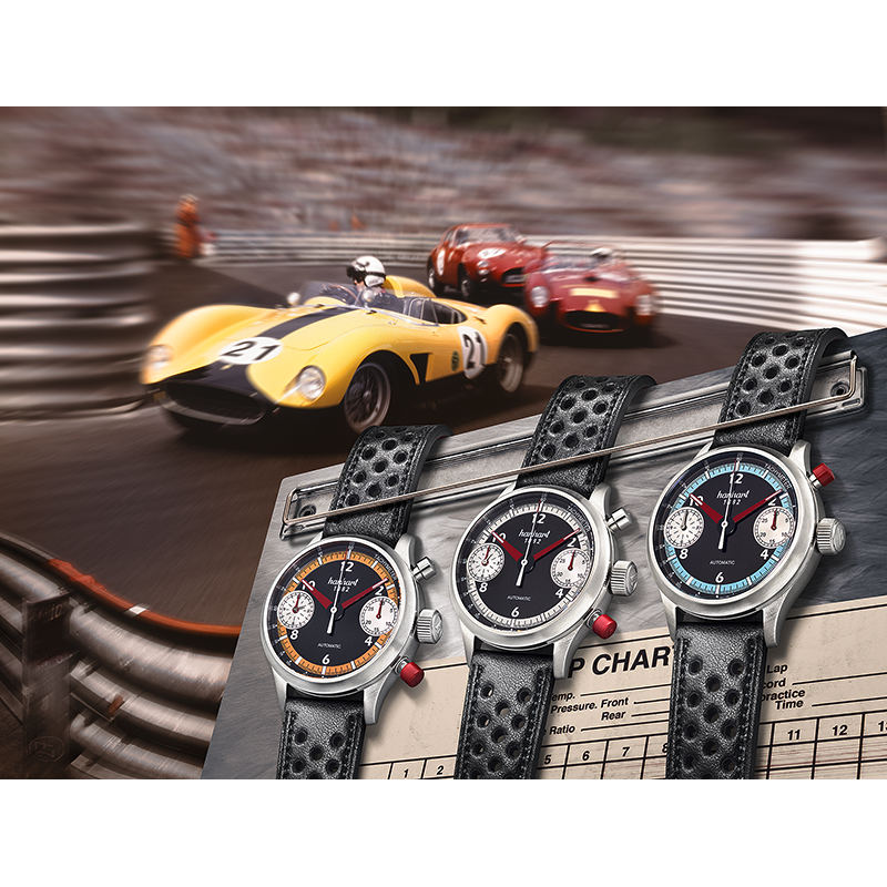 Hanhart Race Master Uhren auf Klemmbrett bei Oldtimer Ralley Monaco